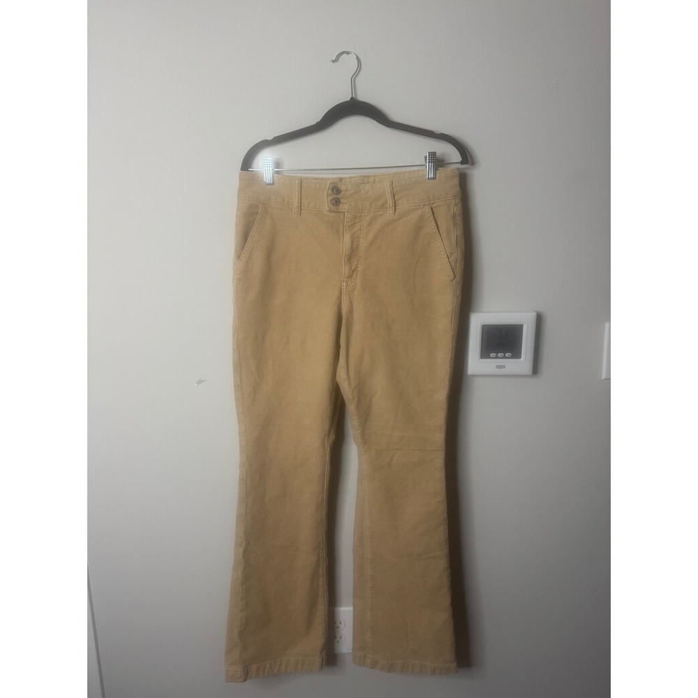 American Eagle Corduroy Flare Pants Tan High Waisted Stretch Casual